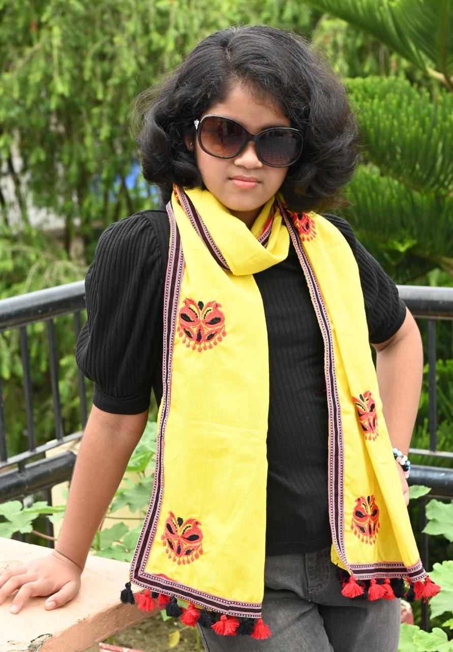 COTTON STOLE WITH TRADITIONAL MOTIF OF ASSAM